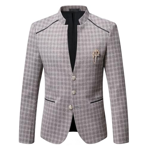 Generisch Sakko Herren Harris Tweed British Blazer Slim Fit 3 Knöpfe Vintage Anzugsjacke Modern Business Jackett Lässig Modisch Smokingjacke Uniform Blazerjacke für Hochzeit Business Anzug von Generisch