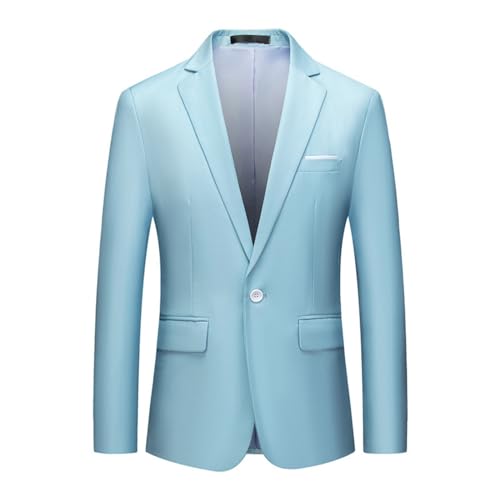 Generisch Sakko Herren Sportlich Slim Fit Modern Blazer Sommer Sakko Leicht Regular Fit Männer Frühling Sweatsakko Freizeit Jackett Business Hochzeit Anzugjacke von Generisch