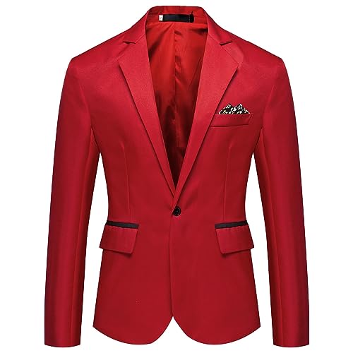 Generisch Sakkos für Herren Slim Fit Lässige Modern Blazer Sommer Sakko Herren Leicht Regular Fit Männer Frühling Suit Jacket Freizeit Jackett Business Hochzeit Anzugjacke von Generisch