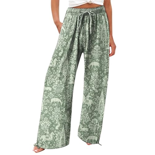 Generisch Sale Angebote Kleidung Tagesangebote Heute Weite Sommerhose Damen Leicht Und Luftig High Waist Strandhose Lang Freizeithose Sommer Palazzo Hose Bequem Stoffhose Sommerkleider Sale von Generisch