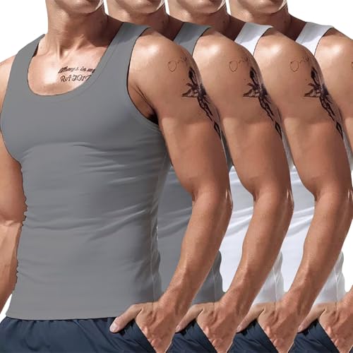 Generisch Sale Angebote Tank Top Herren ÄRmelloses Muskelshirt Fitness Gym Training Sport Unterhemd Hochwertig MäNner Bodybuilding Enges Vest Gym Kleidung Herren Kompressionsunterhemd von Generisch