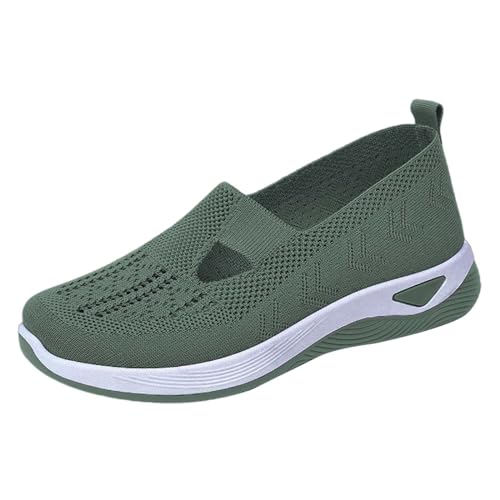 Sale Damenschuhe Sportschuhe Für Damen Slip on Atmungsaktive Weite Krankenschwester Atmungsaktives Sommerschuhe Walkingschuhe Leicht Turnschuhe Komfort Gesundheitsschuhe Damen Grün 38 von Generisch