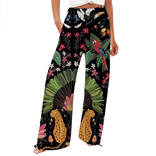 Generisch Sale Tagesangebote Heute Weite Sommerhose Damen Leicht Und Luftig High Waist Strandhose Lang Freizeithose Sommer Palazzo Hose Bequem Stoffhose Angebote des Tages Heute Blitzangebote von Generisch