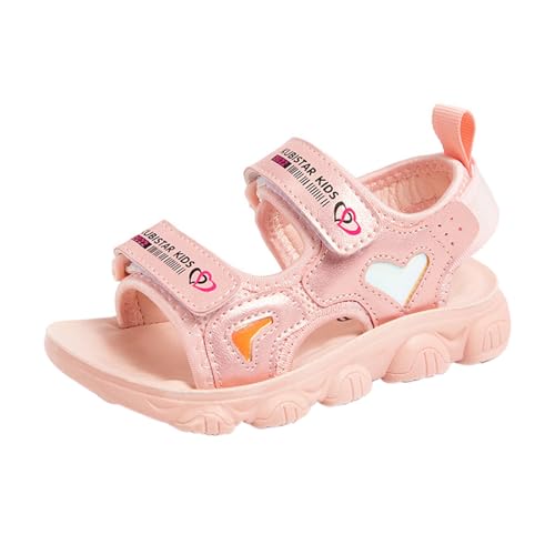 Generisch Sandale Mädchen Kindersandalen Sandaletten Geprägtes Leder Uni Sandalen mit offenem Zehenbereich Kindersandalen mit Obermaterial von Generisch