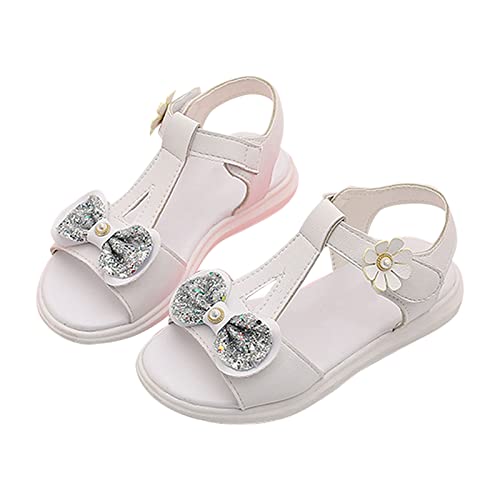 Generisch Sandalen 29 Jungen Mädchen Sandalen Sommer Kinder Weiche Sohle Schuhe Perlen Dekoration Mode Mädchen Schleife Prinzessin Schuhe Baby Strand Schuhe Kinder 33 von Generisch