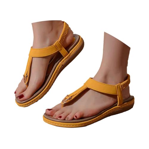 Generisch Sandalen Damen Bequeme Zehentrenner Schuhe Elegant Damenschuhe Strand Sommerschuhe Mit Fussbett Freizeit Und Bequem Sport Sandale Breite Füße Schicke Sommer Flipflop Barfuß von Generisch