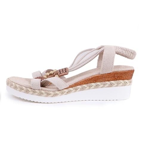 Generisch Sandalen Damen Sommer - Freizeit Strand Schuhe Bohemia Sandals Flache Sandalette mit Strass Perlen Orthopädische Casual Ankle Elastic Flip Flops Geflochtene Generisch Sandalen Damen Sommer - Freizeit Strand Schuhe Bohemia Sandals Flache Sandalette mit Strass Perlen Orthopädische Casual Ankle Elastic Flip Flops Geflochtene von Generisch