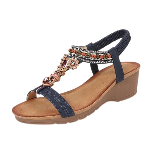 Generisch Sandalen Damen Sommer Keilabsatz Sandaletten Bohemia Sandals mit Weiche Fussbett Gummiband Slingback Strandsandalen Offene Zehe Keilsandalen Schön und Bequem Damensandalen Freizeitsandalen Generisch Sandalen Damen Sommer Keilabsatz Sandaletten Bohemia Sandals mit Weiche Fussbett Gummiband Slingback Strandsandalen Offene Zehe Keilsandalen Schön und Bequem Damensandalen Freizeitsandalen von Generisch