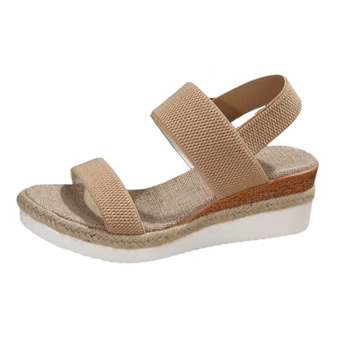 Generisch Sandalen Damen Sommer Offene Schuhe Schicke Bequem Latschen Breite Füße Sommerschuhe Sandaletten mit Elastischen Slingback Barfuss Sandaletten Hanfseil Keilabsatz Damensandalen 36-43EU Generisch Sandalen Damen Sommer Offene Schuhe Schicke Bequem Latschen Breite Füße Sommerschuhe Sandaletten mit Elastischen Slingback Barfuss Sandaletten Hanfseil Keilabsatz Damensandalen 36-43EU von Generisch