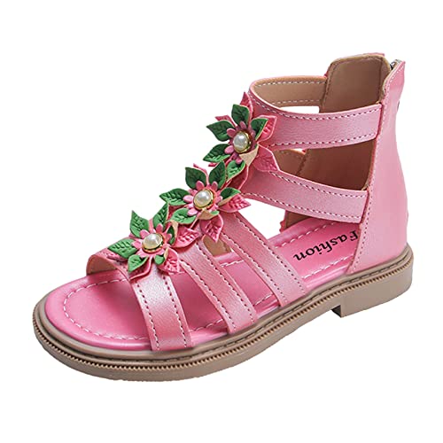 Generisch Sandalen Mädchen 32 Pink Offen Barfußschuhe Frühling Flache Mädchenschuhe Sandals Weicher Bequem Sommerschuhe Kinder Barfuß Sandale Mädchen Schuhe Kinderschuhe von Generisch