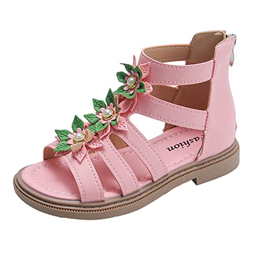 Generisch Sandalen Mädchen 32 Pink Offen Barfußschuhe Frühling Flache Mädchenschuhe Sandals Weicher Bequem Sommerschuhe Kinder Barfuß Sandale Mädchen Schuhe Kinderschuhe von Generisch