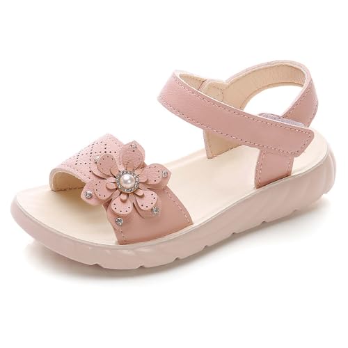 Generisch Sandalen Mädchen Sommerschuhe Kinder Sommer Flach Sandalen Strandschuhe Kinderschuhe Mädchenschuhe Leder Sandales Bequemes Hausschuhe Barfußschuhe Freizeitschuhe Strandsandale Outdoor von Generisch