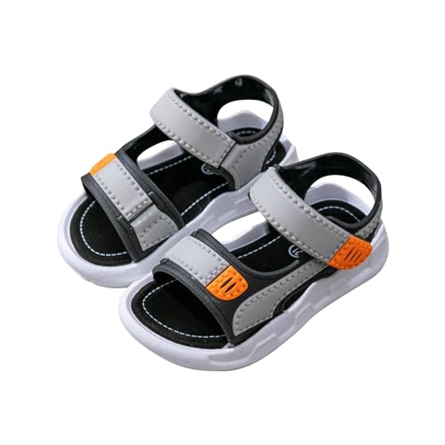 Generisch Sandalen Strandschuhe Hakenschlaufe Atmungsaktive rutschfeste Sandalen Kindersandale (Grey, 30 Little Child) von Generisch