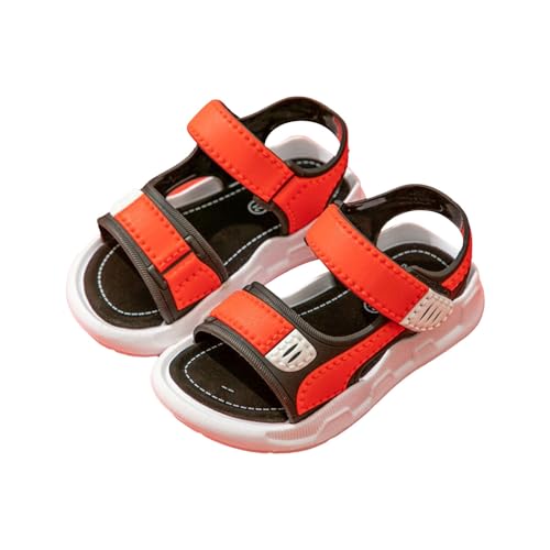 Generisch Sandalen Strandschuhe Hakenschlaufe Atmungsaktive rutschfeste Sandalen Kindersandale (Red, 28 Little Child) von Generisch