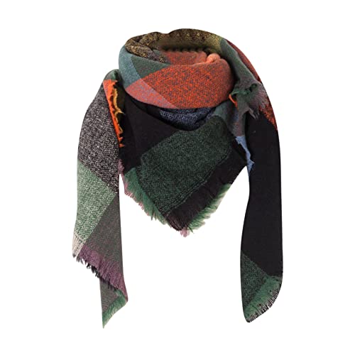 Generisch Schal Damen - Damenschal Halstücher Halswärmer Halstuch Schal Extra Lang & Breit Winterschal Tücher Schals Retro Frauen Flauschig Baumwolle für Abendkleid Büro von Generisch