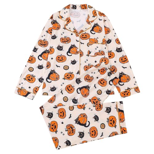Generisch Schlafanzug Herbst Pyjama Damenschlafanzug Lang Damen Baumwolle Hose Set Hausanzug Jumpsuit Zweiteiliges Langarm Winter Nachtwäsche Schlafanzughose Pyjamas Homewear Für von Generisch
