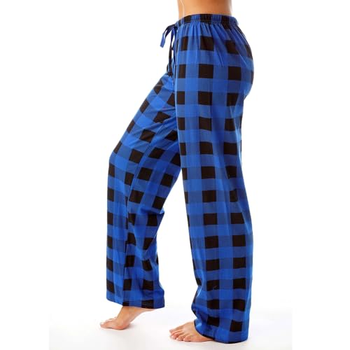 Generisch Schlafanzughosen Für Damen Karierte Yogahose Stretch Freizeithose Bequeme Pyjamahose Stretch Freizeithose Weich Schlafhose mit Taschen Lounge Hose Bequeme Super Soft Pyjama Hose von Generisch
