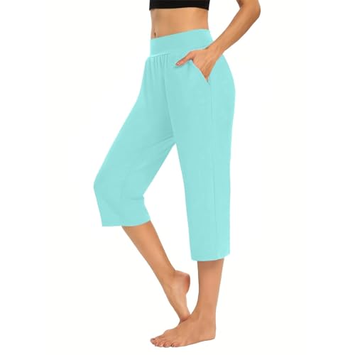 Schlafhose Damen Sommer 3/4, Pyjamahose Damen Lang Mit Bündchen Einfarbig Heimhose Mit Taschen Weich Bequeme Pyjamahose Größe S-3Xl Lockere Leicht Schlafanzughose Mit Elastische Taille Schlafhose Damen Sommer 3/4, Pyjamahose Damen Lang Mit Bündchen Einfarbig Heimhose Mit Taschen Weich Bequeme Pyjamahose Größe S-3Xl Lockere Leicht Schlafanzughose Mit Elastische Taille von Generisch