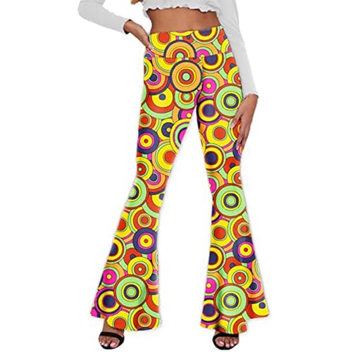 Generisch Schlaghose Damen, 70er Jahre Schlaghose Für Damen – Boho 60er Hose Hippie Blumen High Waist Outfit Disco Kostüm Yogahose Leggings Hippie Hose Damen Festival Hose Damen Bunte Hosen Damen Generisch Schlaghose Damen, 70er Jahre Schlaghose Für Damen – Boho 60er Hose Hippie Blumen High Waist Outfit Disco Kostüm Yogahose Leggings Hippie Hose Damen Festival Hose Damen Bunte Hosen Damen von Generisch