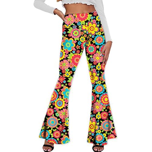 Generisch Schlaghose Damen, 70er Jahre Schlaghose Für Damen – Boho 60er Hose Hippie Blumen High Waist Outfit Disco Kostüm Yogahose Leggings Hippie Hose Damen Festival Hose Damen Bunte Hosen Damen Generisch Schlaghose Damen, 70er Jahre Schlaghose Für Damen – Boho 60er Hose Hippie Blumen High Waist Outfit Disco Kostüm Yogahose Leggings Hippie Hose Damen Festival Hose Damen Bunte Hosen Damen von Generisch