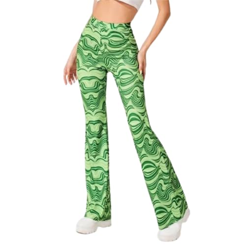 Generisch Schlaghose Damen, 70er Jahre Schlaghose Für Damen – Boho 60er Hose Hippie Blumen High Waist Outfit Disco Kostüm Yogahose Leggings Hippie Hose Damen Festival Hose Damen Bunte Hosen Damen von Generisch