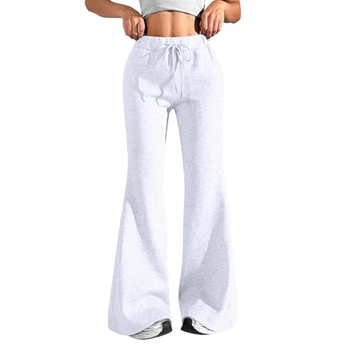 Generisch Schlaghose Damen Yogahose Casual Bootcut - Low Waist Jogginghose Schlaghosen Lange Y2K Gym Sporthose Stretch Flared Sweatpants Fitness Blickdicht Traininghose Haushose Hosen von Generisch
