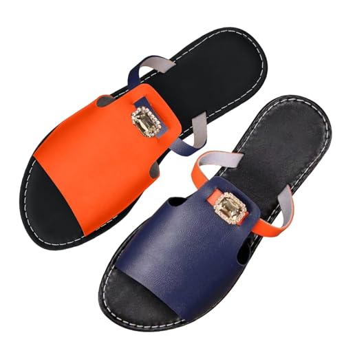 Generisch Schlappen Damen Sommer Weiß Pu-Leder Hausschuhe Peeptoe Sandaletten Slip-On Sandalen Rutschfest Duschschuhe Fischmund Slide Freizeitsandalen Leicht Strandsandalen Atmungsaktiv Slippers von Generisch