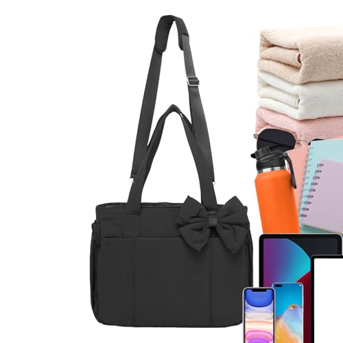 Generisch Schleifen Tote | Schultertragetasche mit Schleife,Elegante Handtasche mit verstellbarem Trageriemen und Pouch als Clutch für Büro Hochzeiten Schule Reisen Party Arbeit von Generisch