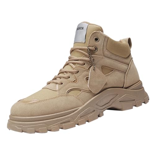 Generisch Schneeschuhe Herren Warm, Herrenschuhe Mit Erhöhung, Winterschuhe Mit Schnürung Wanderschuhe Trittschutz Outdoorschuhe Einfarbig Winterstiefel Klassischer Lässig Schneestiefel Für Unisex von Generisch