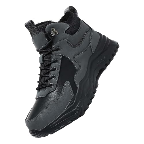Generisch Schneeschuhe Herren Warm, Sneaker Herren rutschfest, Winterschuhe Mit Schnürung Trekkingschuhe High-Top Sportschuhe Komfortabel Leichtgewicht Trainingsschuhe Für Outdoor Und Fitness von Generisch
