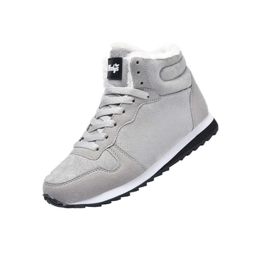 Generisch Schneeschuhe Herren Warm, Sneaker rutschfeste Sohle, Sportschuhe Mit Schnürung Winterschuhe Fleece Outdoorschuhe Einfarbig Joggingschuhe Leicht Laufschuhe Alltag Casual Herrenschuhe von Generisch