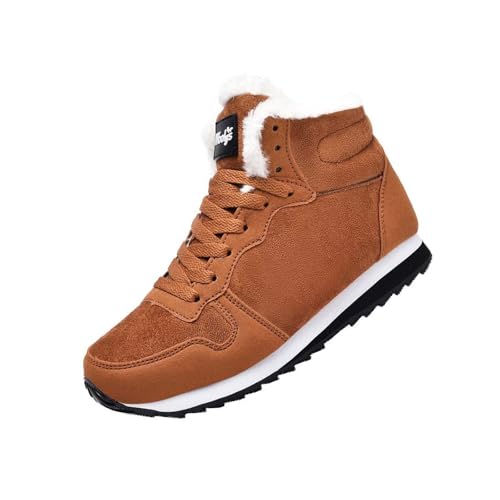 Generisch Schneeschuhe Herren Warm, Sneaker rutschfeste Sohle, Sportschuhe Mit Schnürung Winterschuhe Fleece Outdoorschuhe Einfarbig Joggingschuhe Leicht Laufschuhe Alltag Casual Herrenschuhe von Generisch