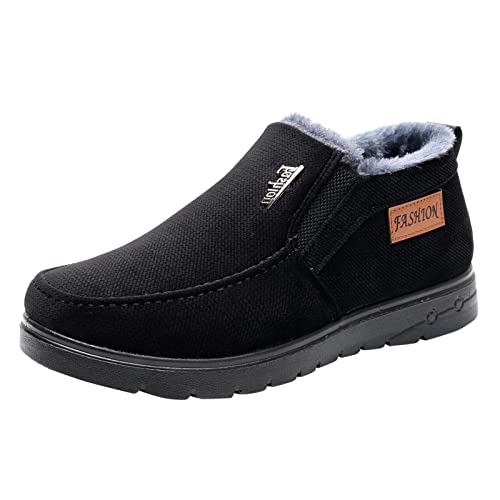 Generisch Schneeschuhe Herren Warm Wasserdicht Winterschuhe, Winterstiefel Bequeme Schlupfstiefel Gefütterte Plüsch, Verschleißfest Winterboots Freizeitschuhe Thermoschuhe Outdoor Wanderschuhe von Generisch