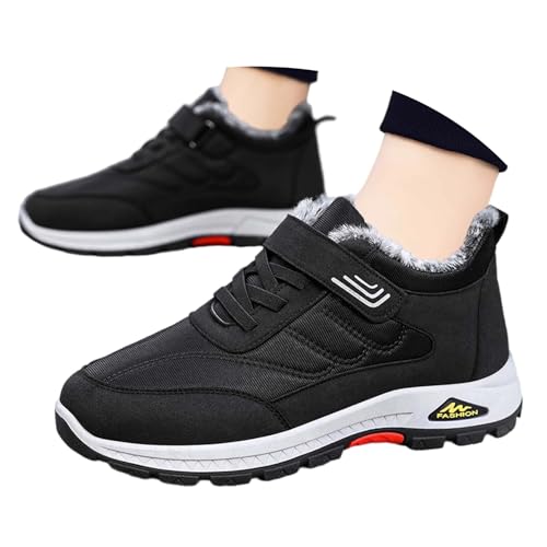 Generisch Schneestiefel Herren Warme Gefütterte Winterstiefel Herbst Outdoor Boots Winterstiefel Sneaker Bequem Trekkingschuhe Wanderschuhe Winter ​Kurzschaft Stiefel Senioren Wanderschuhe von Generisch