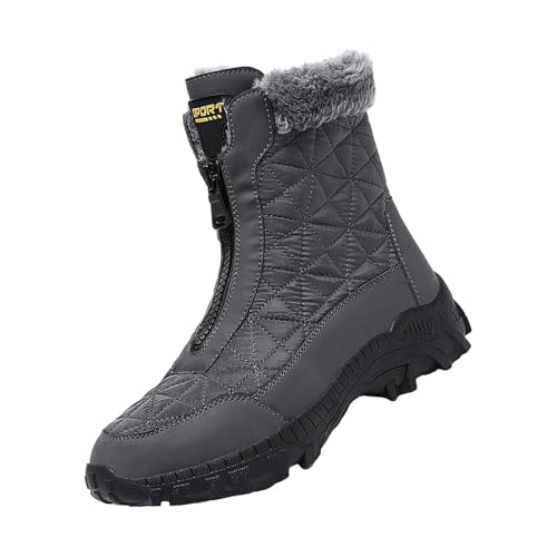 Generisch Schneestiefel Herren Winter, Winterstiefel Herren Warm, Wanderstiefel Mit Reißverschluss Schneeschuhe High-Top Winterschuhe Trittschutz Outdoorschuhe Fitness Spazierengehen Freizeitschuhe von Generisch