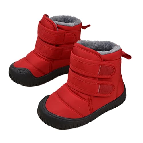 Generisch Schneestiefel Kinder Winter Warm Gefütterte Winterschuhe Mädchen rutschfeste Outdoor Winterstiefel Einfarbige Trachtenschuhe Jungen Snowboots Kinderschuhe Westernstiefel von Generisch