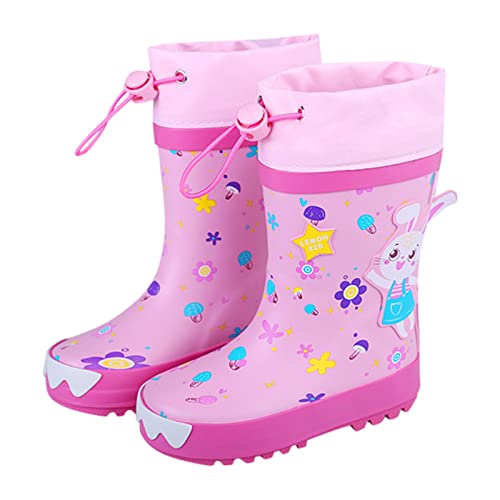 Generisch Schneestiefel Tier Gummi Kinderschuhe wasserdichte Botas para Lluvia Gummi Regenstiefel Herren Warm (D, 32 Big Kids) von Generisch