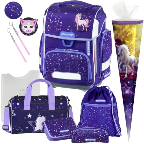 Generisch Schneiders ERGOLITE - COSMIC GIRL - Einhorn - Schulranzen-Set mit LED-LEUCHTSYSTEM 12tlg. mit SPORTTASCHE und SCHULTÜTE - HEFTBOX GRATIS DAZU - 78365-074 von Generisch