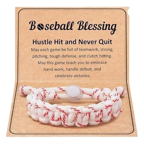 Generisch Schnur Armband - Handgefertigtes Freundschaftsband - Baseball Schmuck Abschlussgeschenk Erinnerung Für Mädchen Teens Schule Reise Festival Sport Alltag Sohn von Generisch