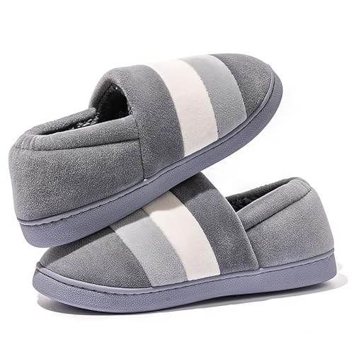 Generisch Schuhe Damen Rose カップル メンズ レディース スリッポン ファー フラット ホーム 冬 丸いつま先 保温 プリント スリッパ シューズ Keilabsatz Schuhe Schwarz Damen (Grey, 41) von Generisch