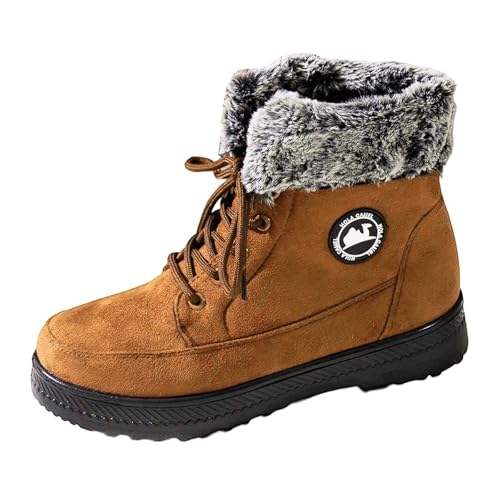 Generisch Schuhe Damen Stiefel Kurz Warm Gefütterte Winterschuhe Dicker Sohle Schlupfschuhe Bequeme Boots Halbstiefel Schlupfstiefel Modische Halbstiefel Winterstiefel Stiefeletten von Generisch
