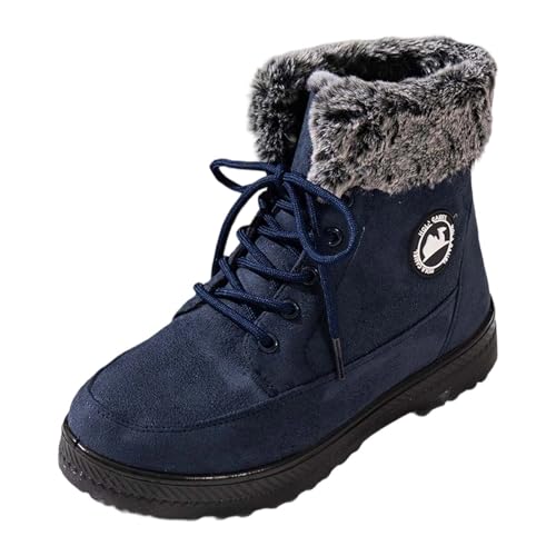 Generisch Schuhe Damen Stiefel Kurz Warm Gefütterte Winterschuhe Dicker Sohle Schlupfschuhe Bequeme Boots Halbstiefel Schlupfstiefel Modische Halbstiefel Winterstiefel Stiefeletten von Generisch