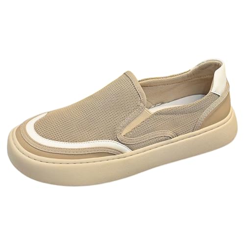 Generisch Schuhe Herren Schwarz Freizeitschuhe Plateau Walkingschuhe Atmungsaktive Herrenschuhe Slip-On-Sicherheits Walkingschuhe Weichen Bequem Sportschuhe Athleisure Herrenschuhe Sportliche Sneaker von Generisch