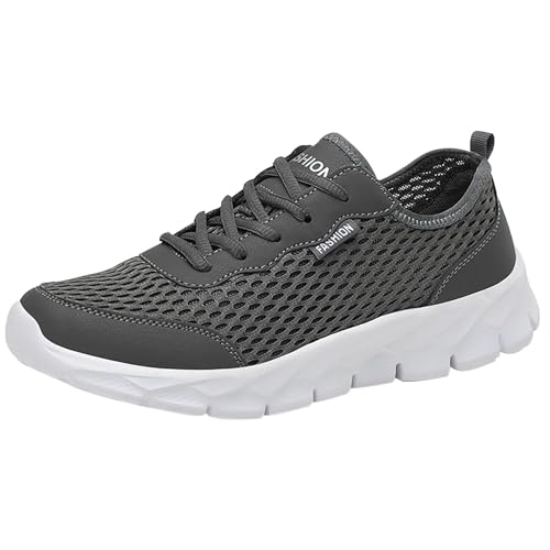 Generisch Schuhe Herren Schwarz Laufschuhe Atmungsaktive Mesh Joggingschuhe rutschfest Sommerschuhe Workout Trainerschuhe Breite Füße Schlupfschuhe Lässige Walkingschuhe Grau Freizeitschuhe von Generisch