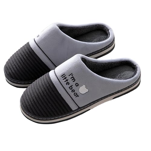Generisch Schuhe Herren Sportschuhe Baumwoll-Hausschuhe für Herren und Damen, leicht, warm, mit Weihnachtsmotiv, Tiermotiv Wasserfeste Schuhe Herren 42 (Grey, 44) von Generisch