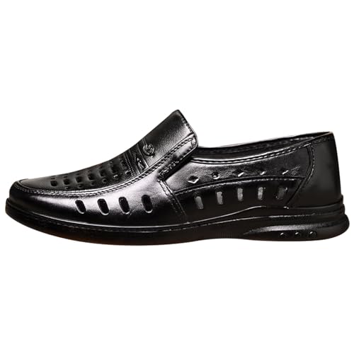 Generisch Schuhe Original Herren Herrenschuhe aus lackiertem im britischen Spleißen, Business-Casual-Stil, Herren-Lederschuhe Herren Schuhe Peu (Black, 42) von Generisch