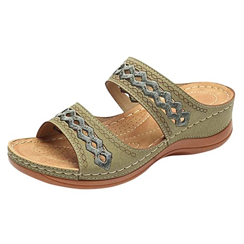 Generisch Schuhe Sale Flip Flops Damen Elegant Sommer Sandalen Damen mit Arch Support Offene Schlappen Sport für Strand Bequem Strandschuhe Keilabsatz Atmungsaktive Orthopädische Grün,40 Generisch Schuhe Sale Flip Flops Damen Elegant Sommer Sandalen Damen mit Arch Support Offene Schlappen Sport für Strand Bequem Strandschuhe Keilabsatz Atmungsaktive Orthopädische Grün,40 von Generisch