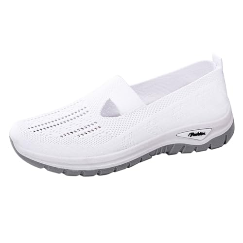 Generisch Schuhe Weite H Atmungsaktiv Vermascht Laufschuhe Bequem Hallux Valgus Freizeitschuhe Freizeit Cushion rutschfest Turnschuhe Arch Support Damenschuhe Wanderschuhe Damen Breite FüßE Weiß 35 von Generisch