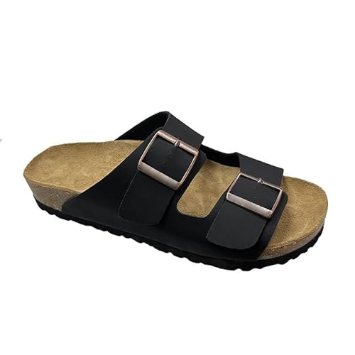 Generisch Schuhe aus Rinderleder Neue Boken Sandalen aus Kork Kühle Pantoffeln (Schwarze Haut,44) von Generisch