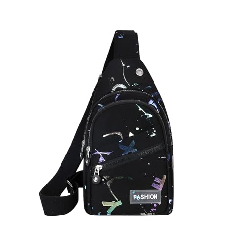 Generisch Schultertaschen Schwarz Umhängetasche Tragbare Freizeittasche Stylische Tote Bag Multifunktionale Umhängetaschen Leichte Shopper Tasche für Outdoor Camping Ausflug Schule Ausgehen Einkaufen von Generisch